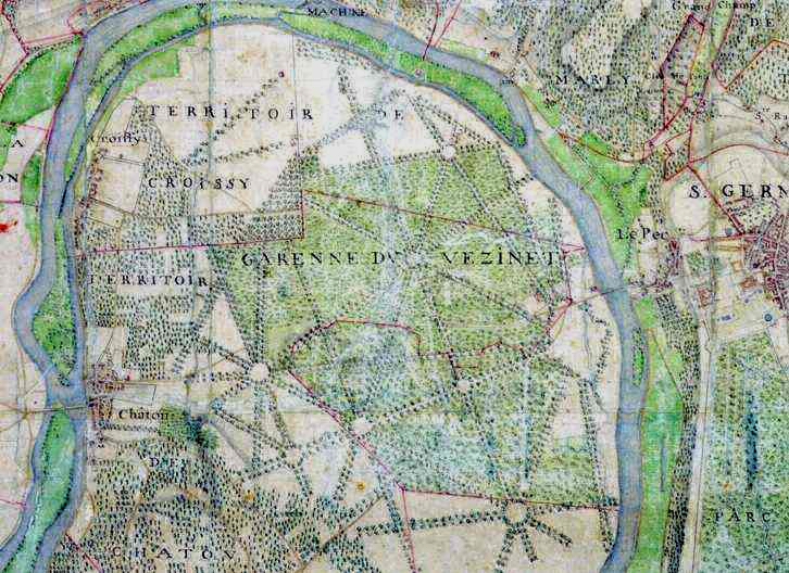 Plan Versailles et environs (dtail) fin XVIIe